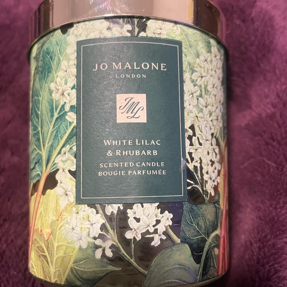 Jo Malone limited edition charity white lilac & rhubarb empty candle jar w/lid